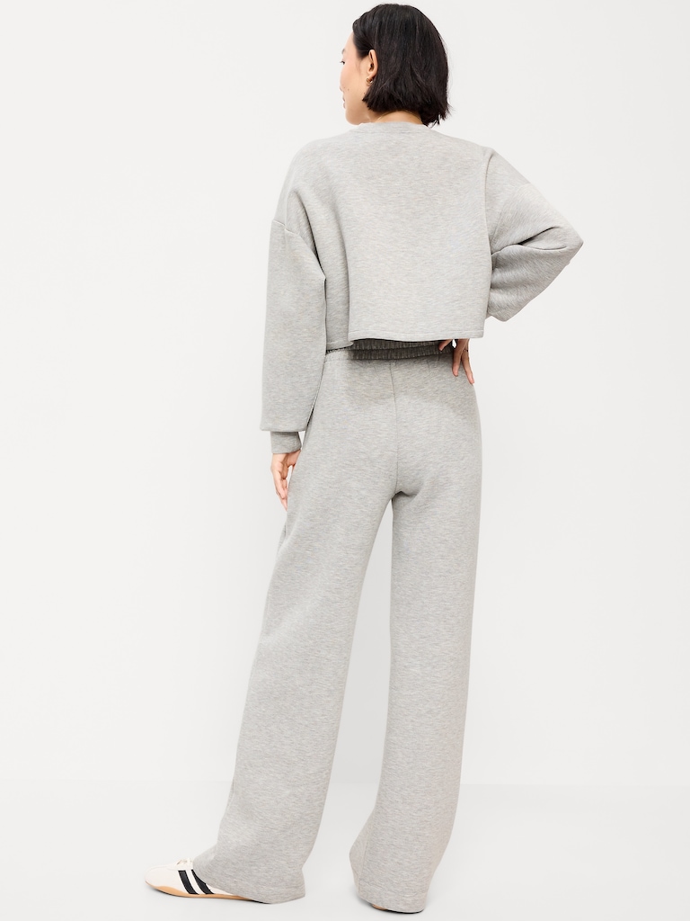 High-Waisted Bounce Fleece Wide-Leg Sweatpants