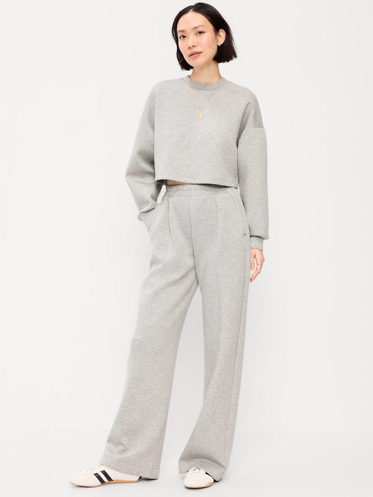 High-Waisted Bounce Fleece Wide-Leg Sweatpants