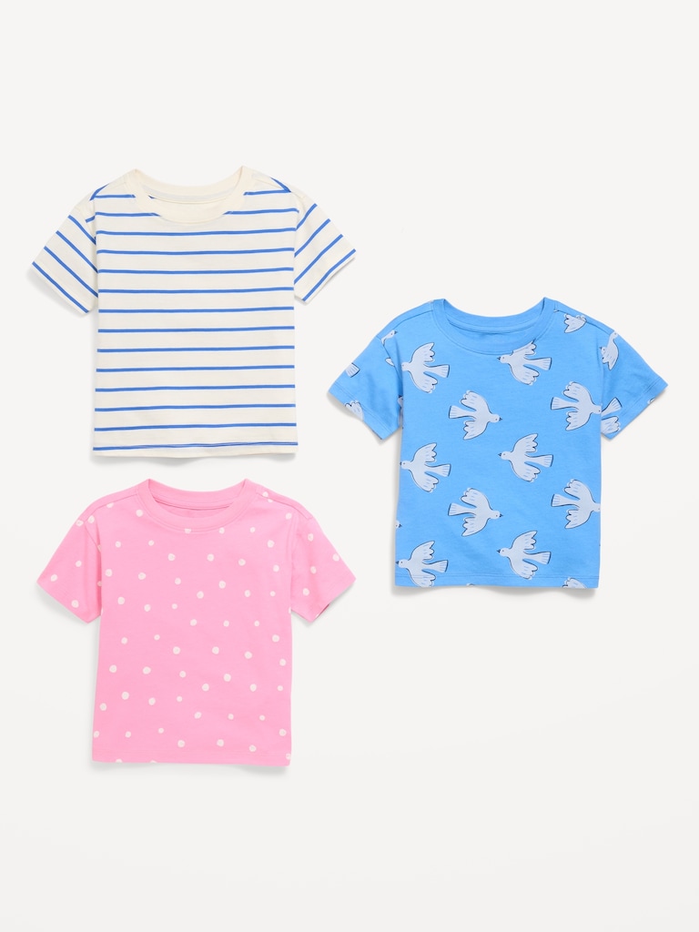 Short-Sleeve T-Shirt Variety 3-Pack for Toddler Girls
