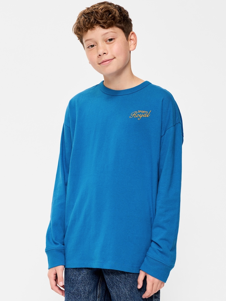 Oversized Long-Sleeve Graphic T-Shirt for Boys