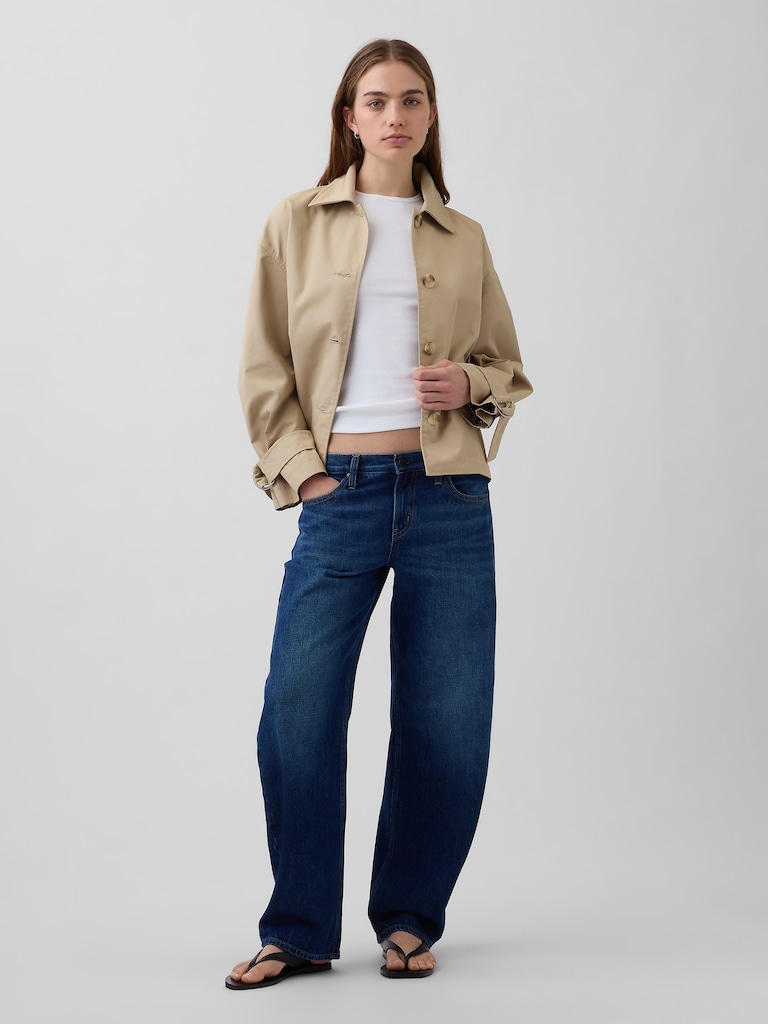Oversized Crop Trench Jacket