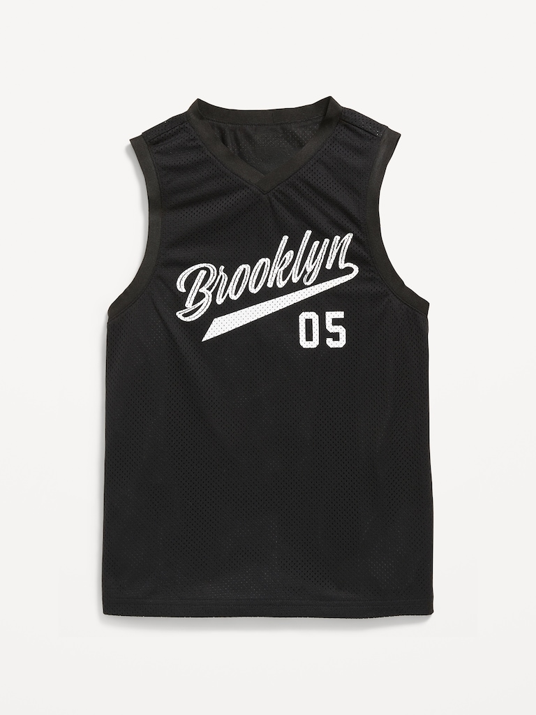 Mesh Graphic Basketball Tank Top for Boys