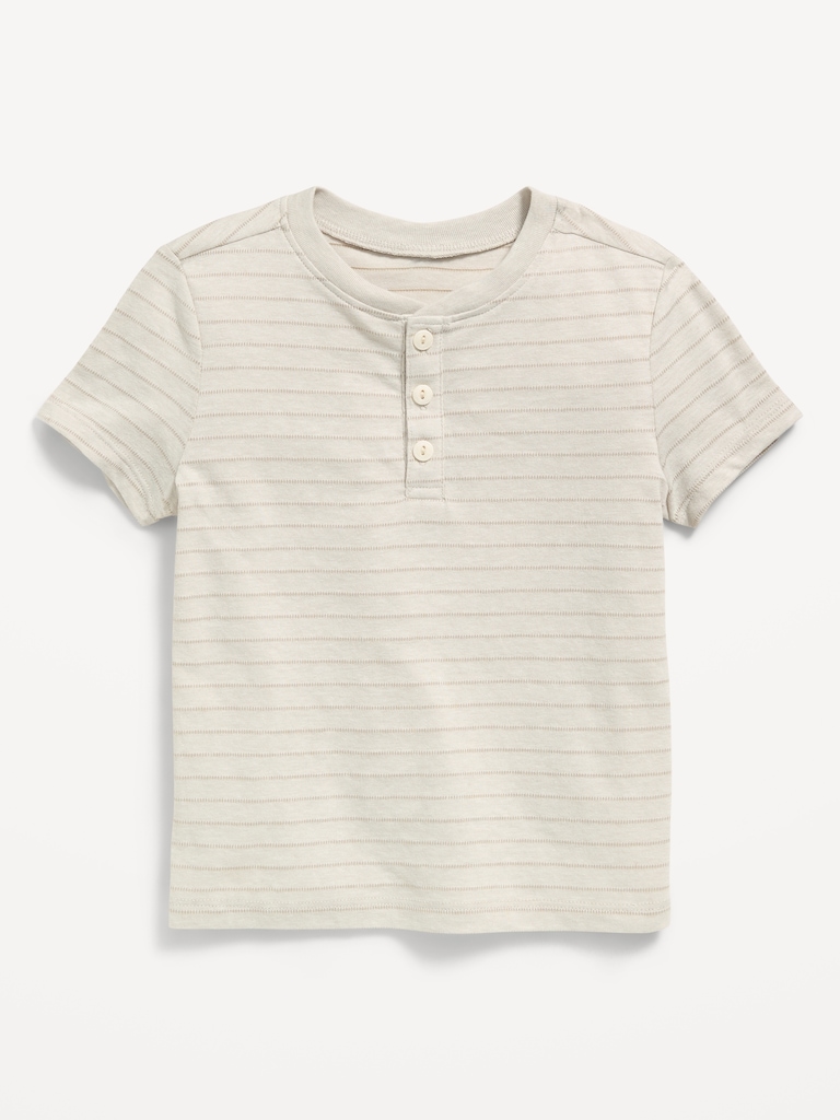 Short-Sleeve Textured Henley T-Shirt for Toddler Boys