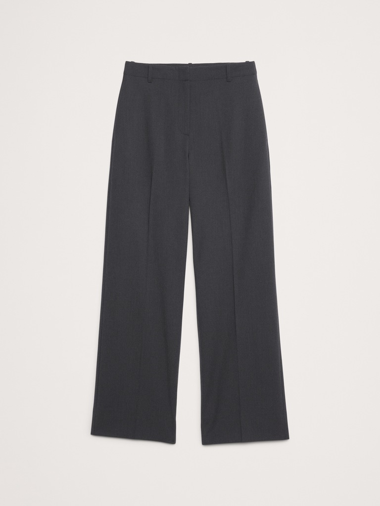 High-Rise Modern Straight Italian Wool Pant