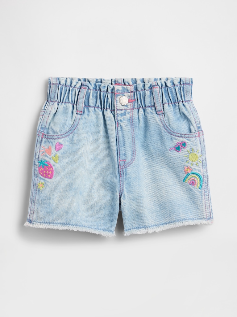 babyGap Embroidered Paperbag Mom Jean Shorts
