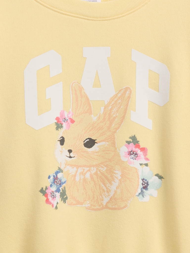 Kids Oversized Wedge Graphic Sweatshirt