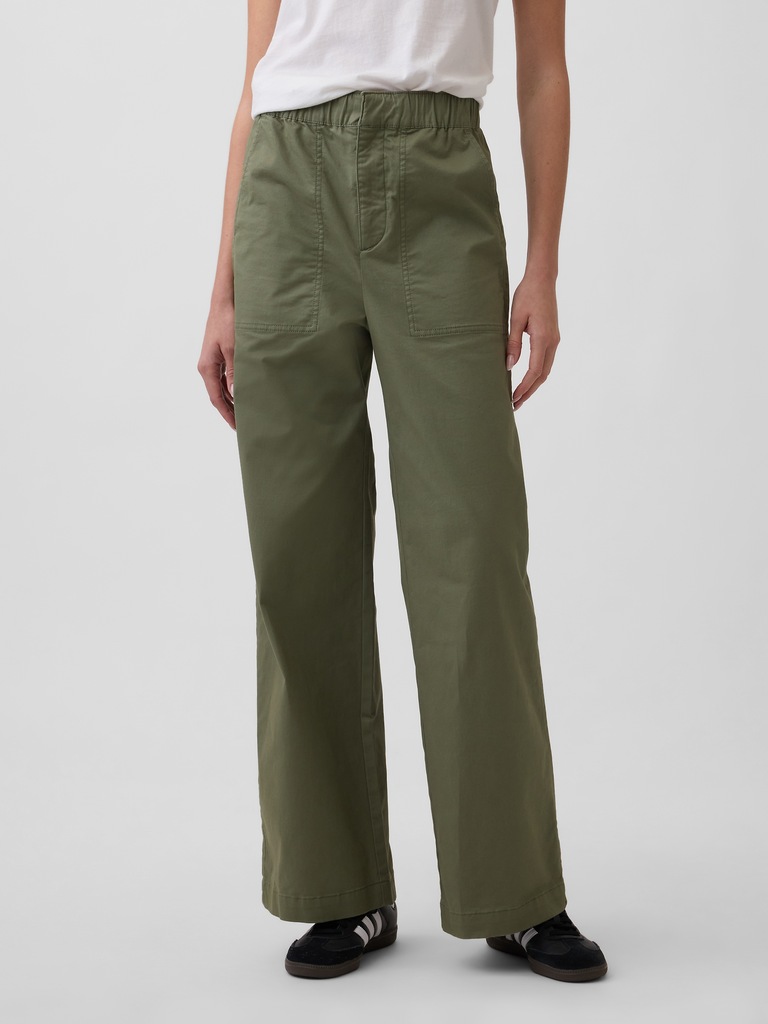 High Rise Easy Wide-Leg Khakis