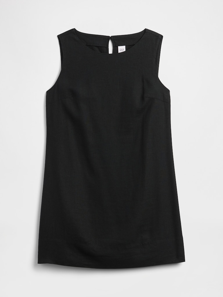 Linen-Blend Apron Mini Dress