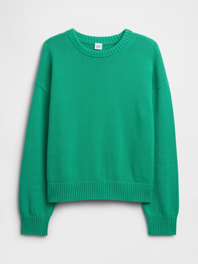 Relaxed Cotton Crewneck Sweater