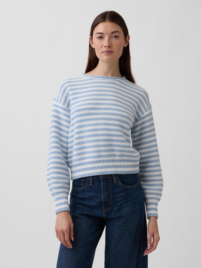 Relaxed Stripe Rollneck Sweater