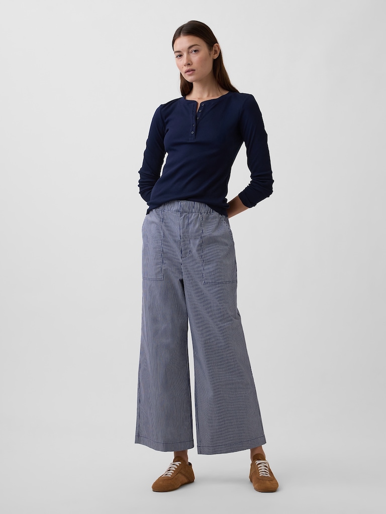 High Rise Easy Wide-Leg Khakis