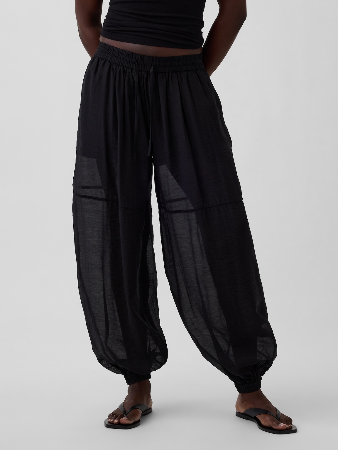 Sheer Parachute Joggers