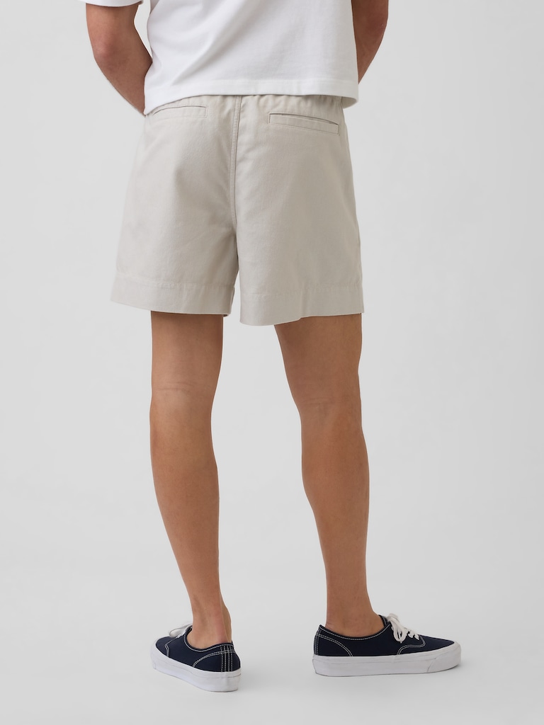 5.5" Linen-Blend Relaxed Shorts