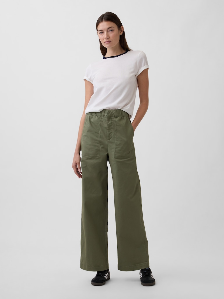 High Rise Easy Wide-Leg Khakis