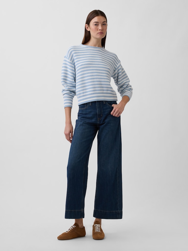 Relaxed Stripe Rollneck Sweater