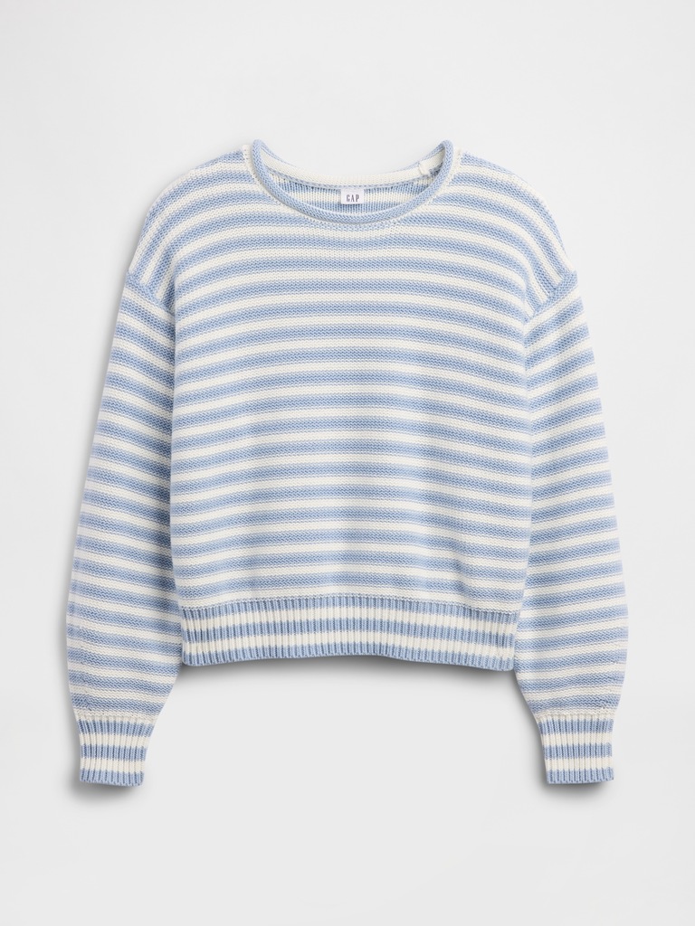 Relaxed Stripe Rollneck Sweater