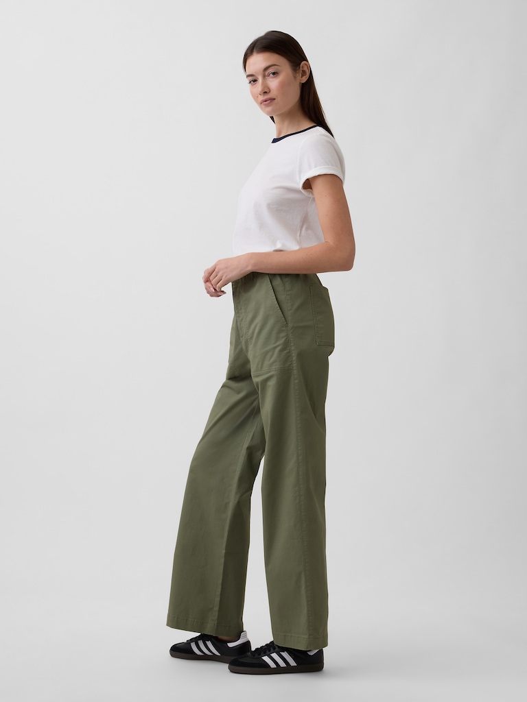 High Rise Easy Wide-Leg Khakis