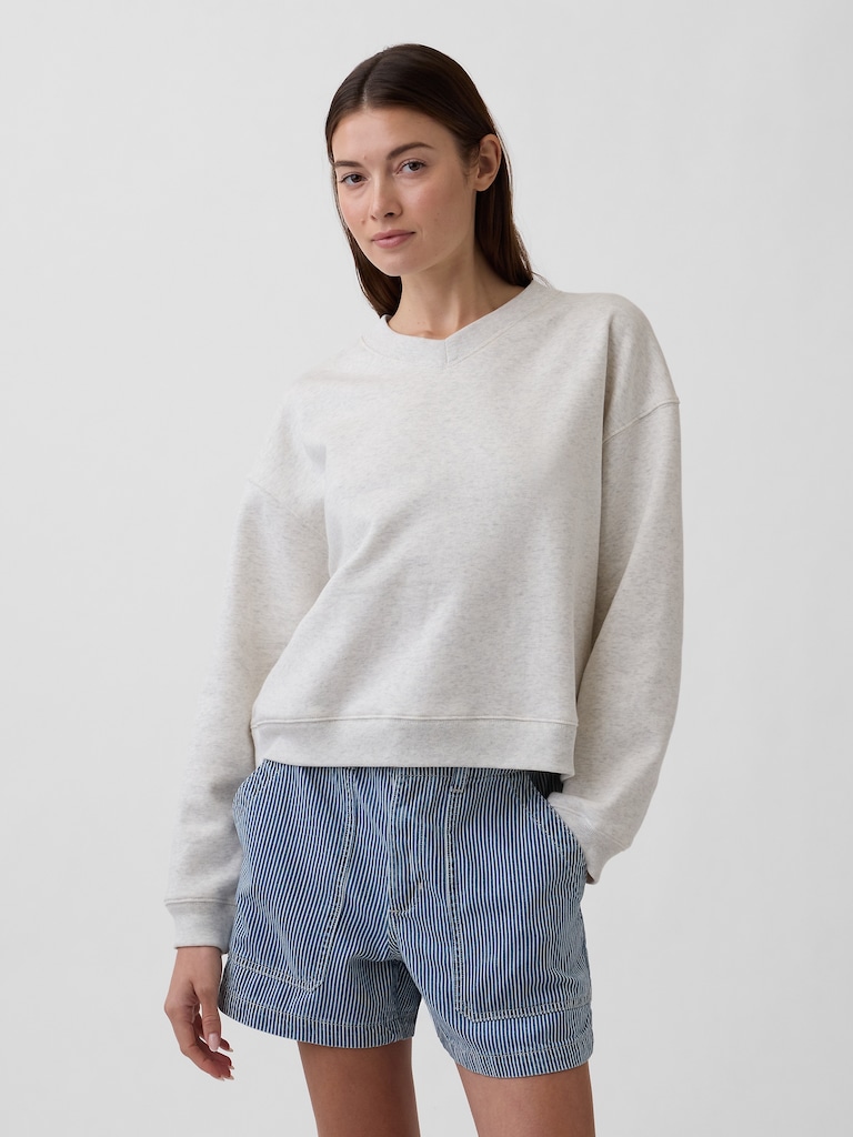 Oversized Wedge V-Neck Sweatshirt