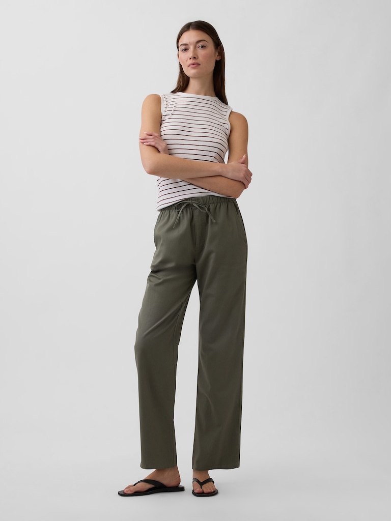 Mid Rise Easy Twill Pants