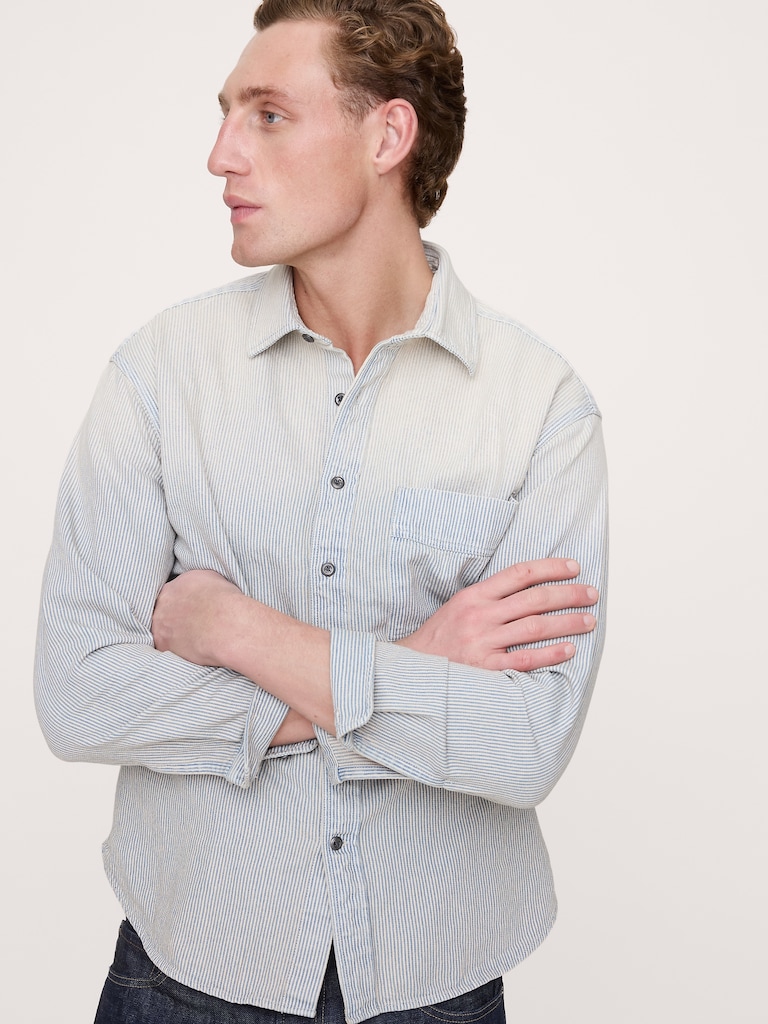 Relaxed-Fit Washed Denim Shirt
