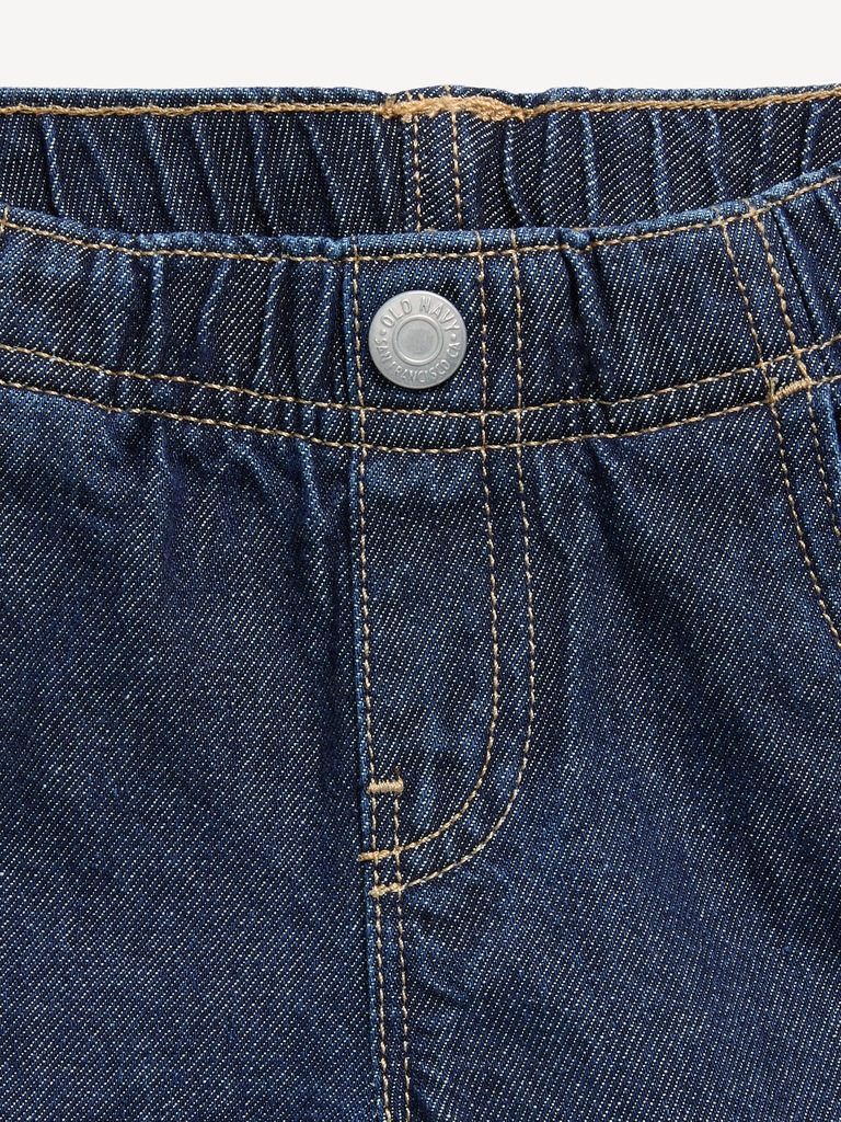 Pull-On Baggy Barrel-Leg Jeans for Toddler Girls