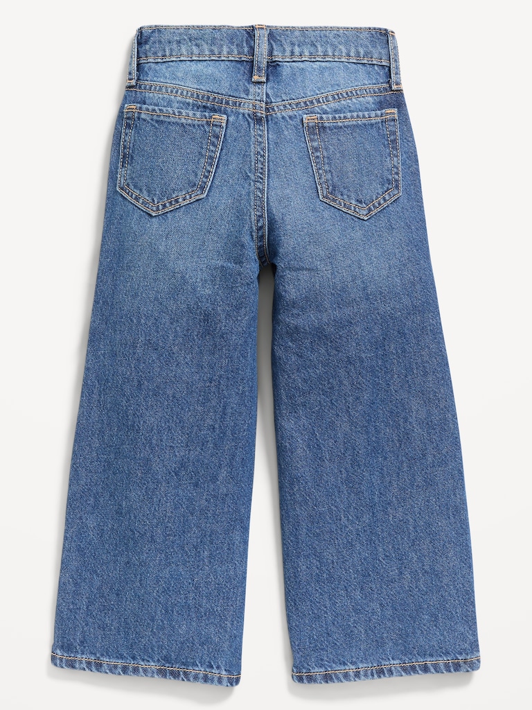 Baggy Button-Fly Wide-Leg Jeans for Toddler Girls