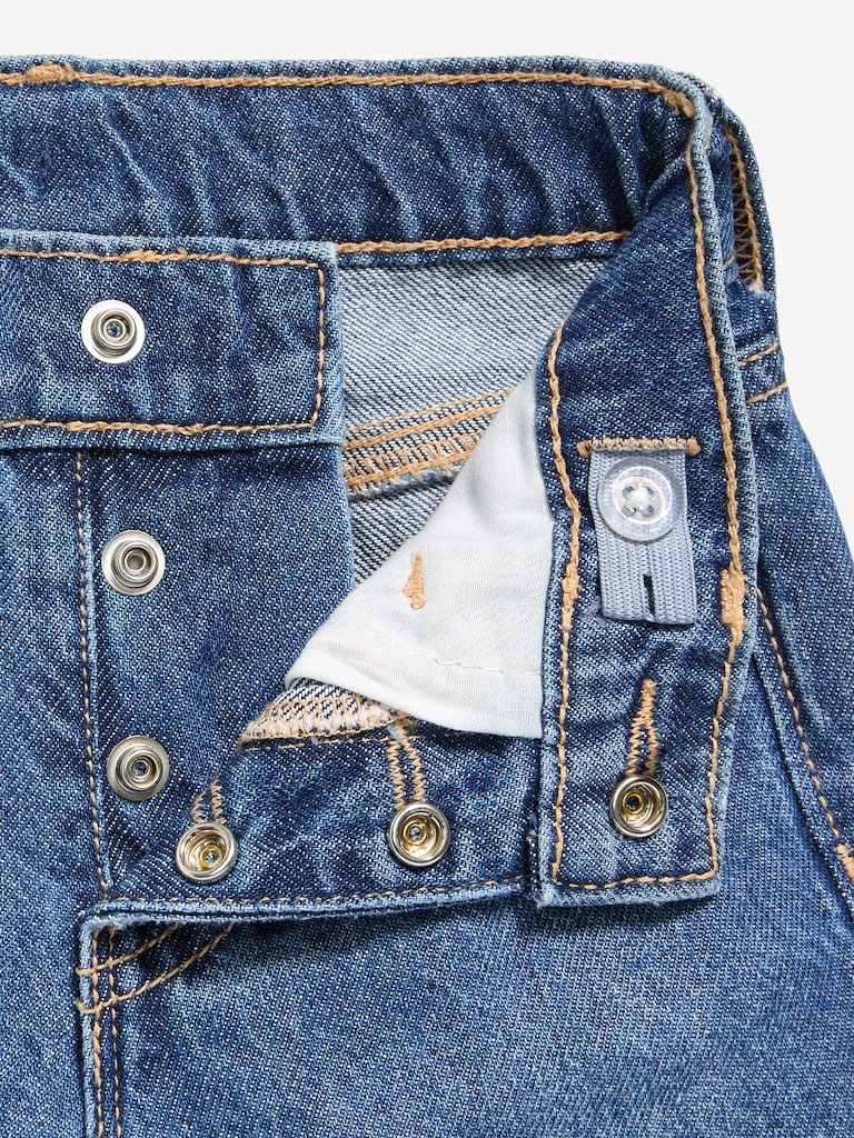 Baggy Button-Fly Wide-Leg Jeans for Toddler Girls