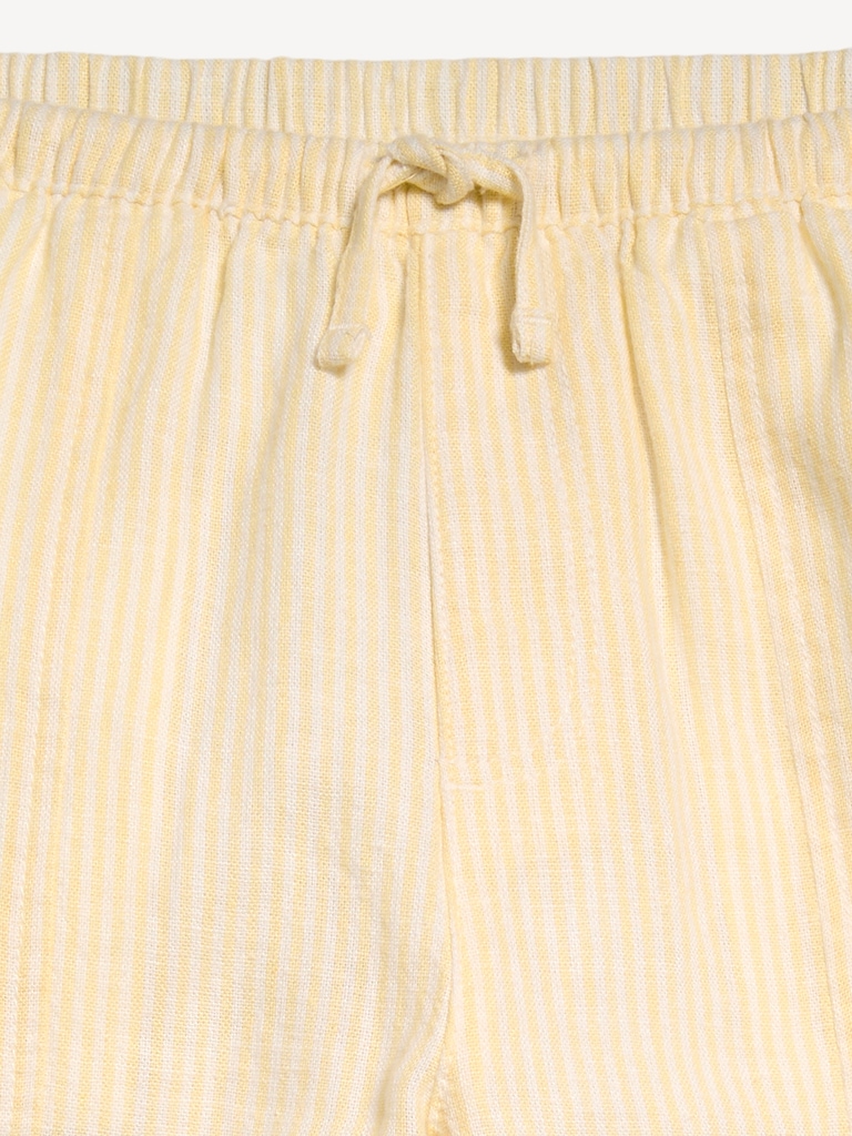 Striped Linen-Blend Wide-Leg Pants for Girls