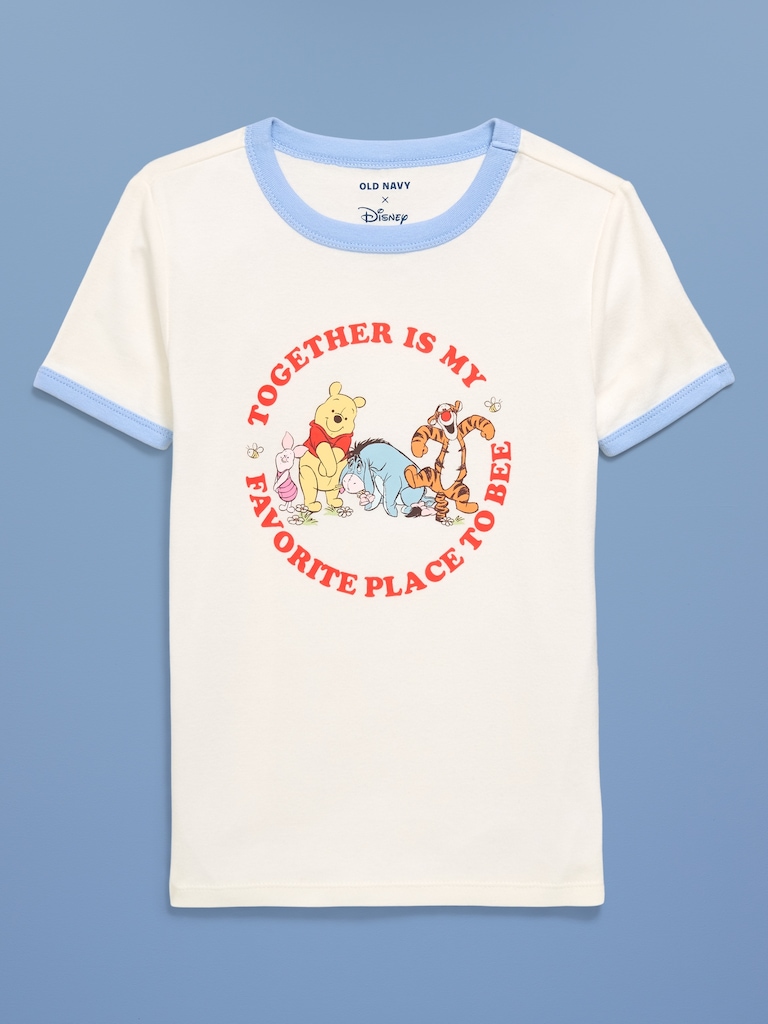 Old Navy x Disney Winnie the Pooh Fitted Graphic Ringer T-Shirt for Girls