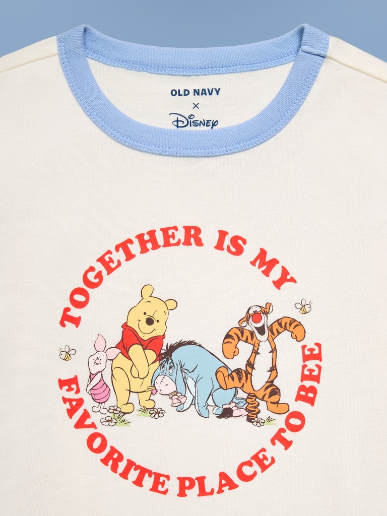 Old Navy x Disney Winnie the Pooh Fitted Graphic Ringer T-Shirt for Girls