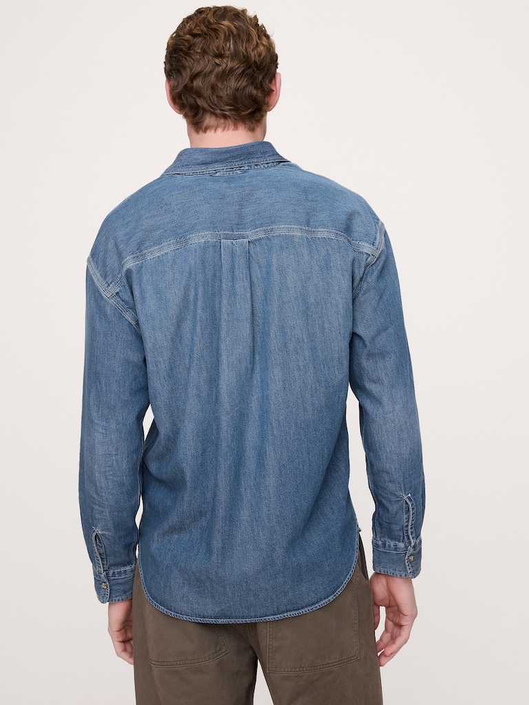 Relaxed-Fit Washed Denim Shirt
