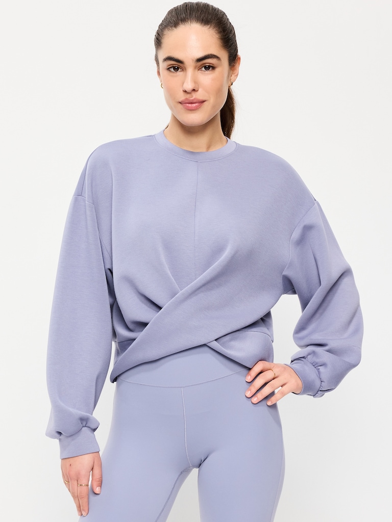 Bounce Fleece Twist-Front Top