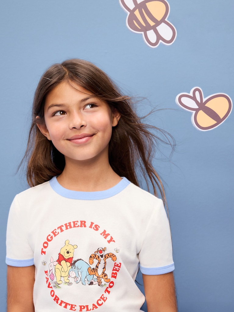 Old Navy x Disney Winnie the Pooh Fitted Graphic Ringer T-Shirt for Girls