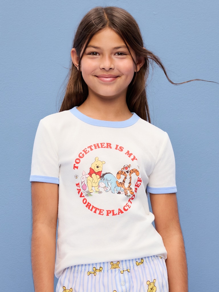 Old Navy x Disney Winnie the Pooh Fitted Graphic Ringer T-Shirt for Girls