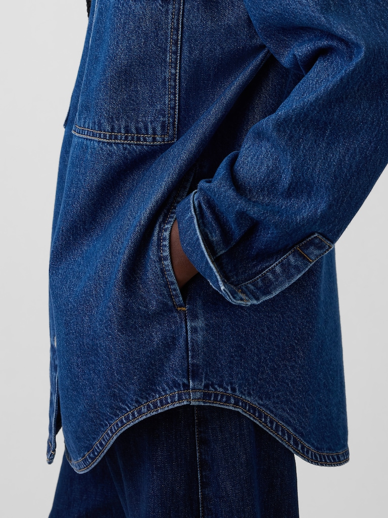 Oversized Denim Shirt Jacket