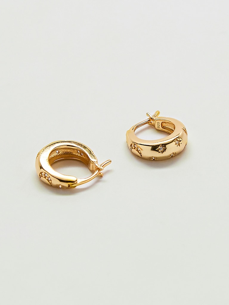 Admiral Row Moon And Star Gold Hoop Earrings