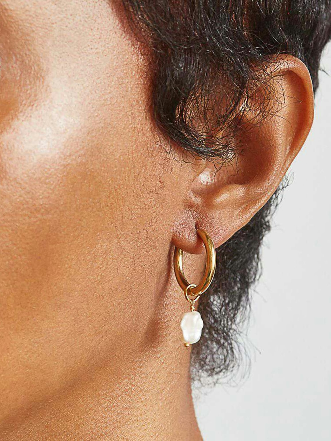 Admiral Row Gold Single Pearl Huggie Earrings