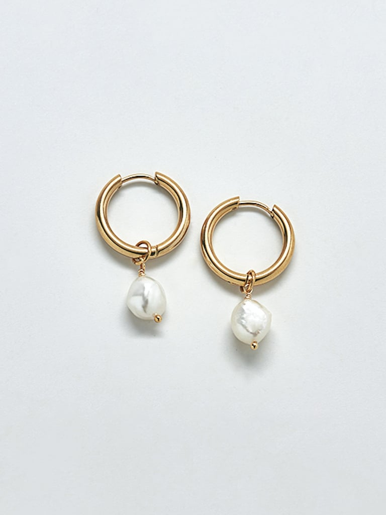 Admiral Row Gold Single Pearl Huggie Earrings