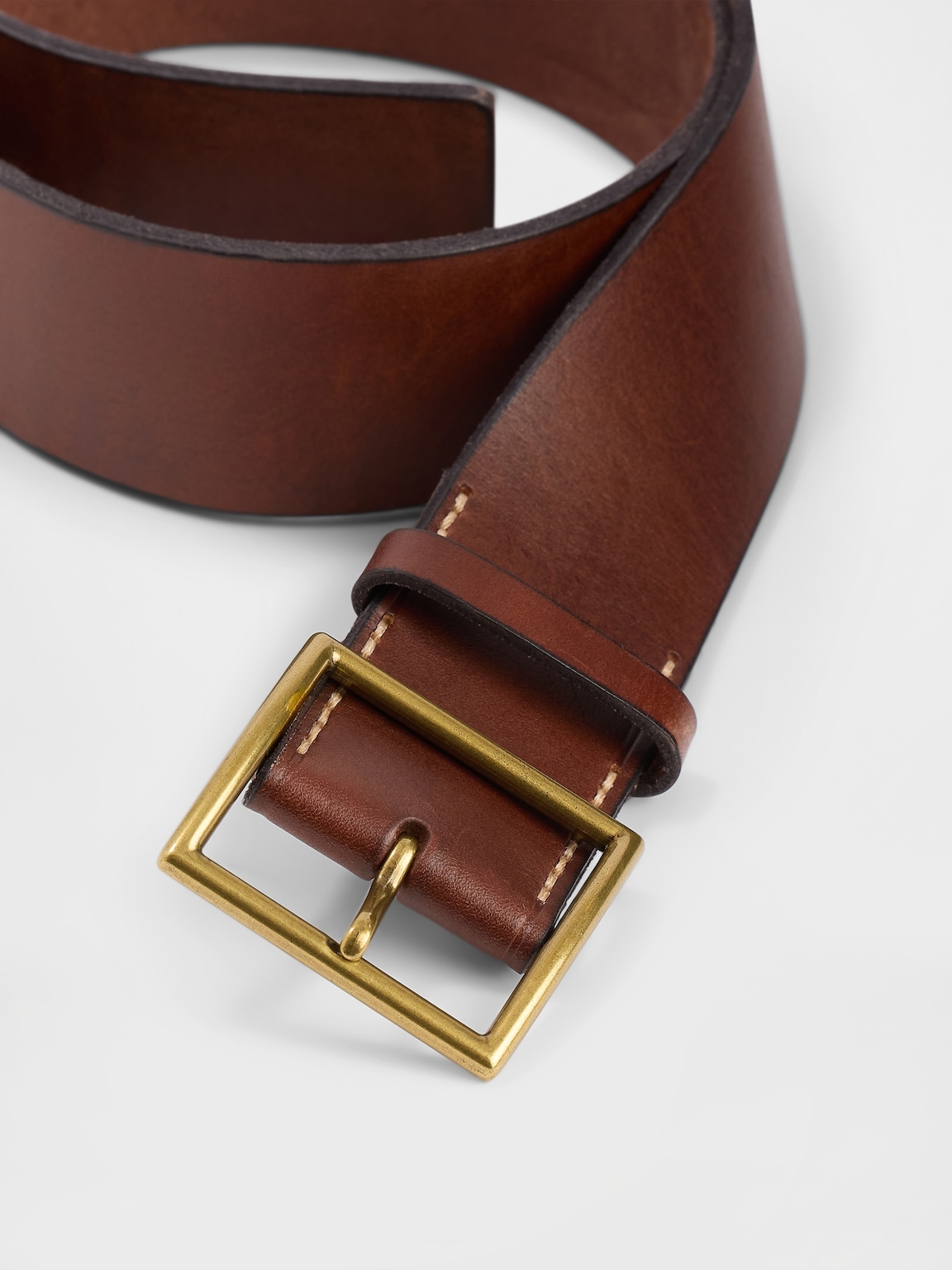 Leather Square-Buckle Belt