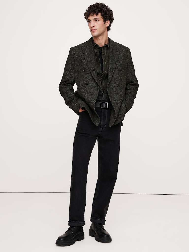 Italian Tweed Double-Breasted Sport Coat