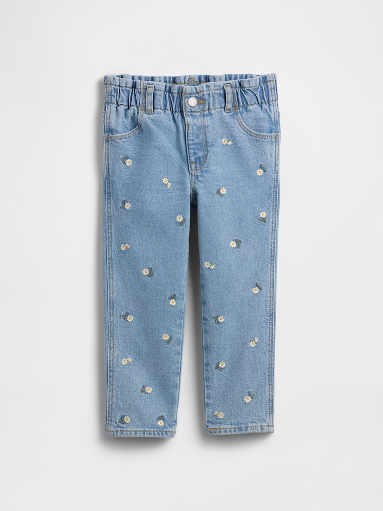 babyGap Embroidered Paperbag Mom Jeans