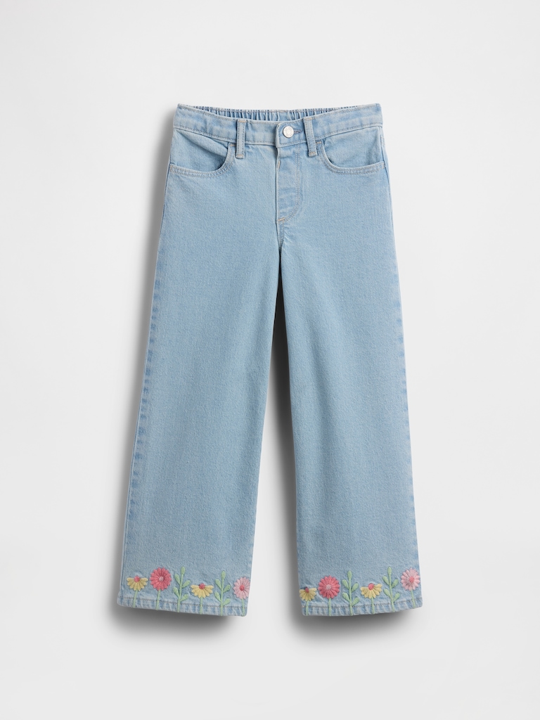 babyGap Embroidered Wide-Leg Jeans