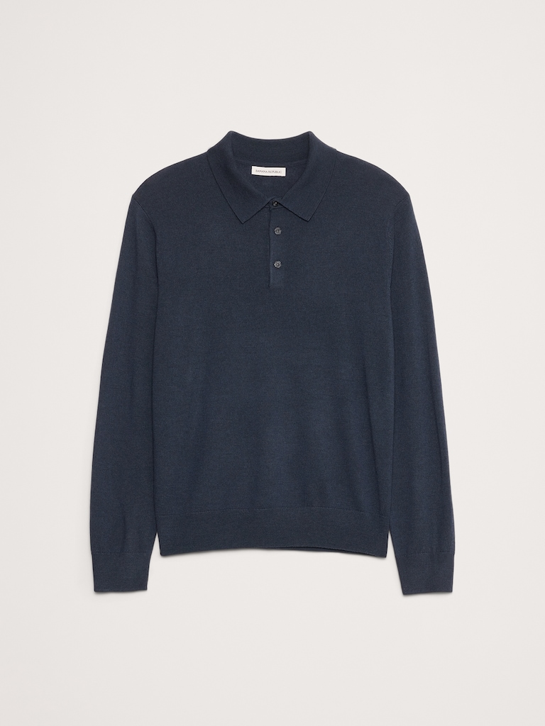 Merino Long-Sleeve Sweater Polo