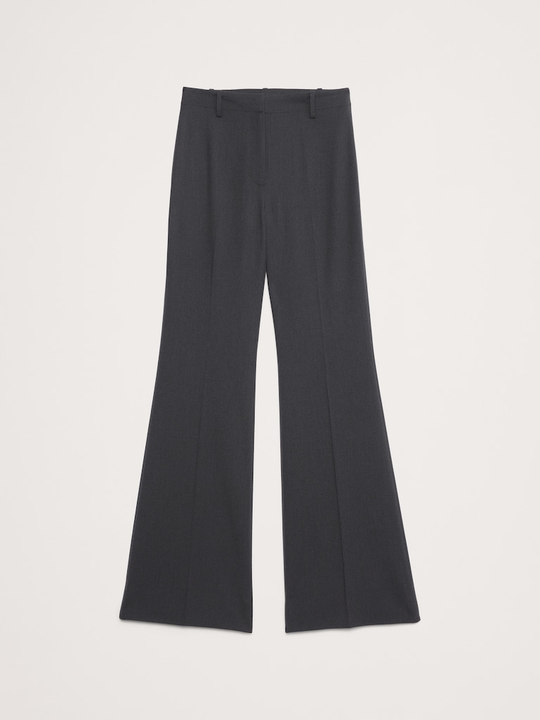 High-Rise Flare Italian Lightweight Wool Pant