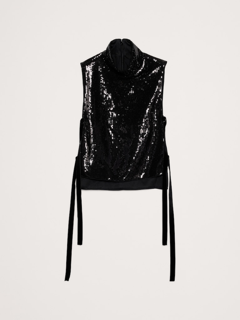 Sequin Open-Side Top