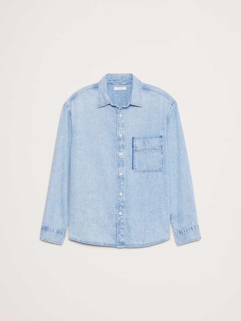 Relaxed-Fit Washed Denim Shirt