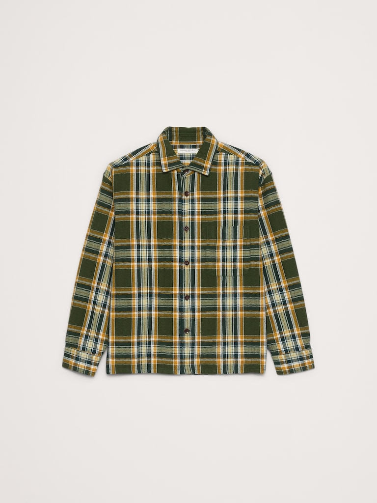 Relaxed-Fit Textured Flannel Overshirt