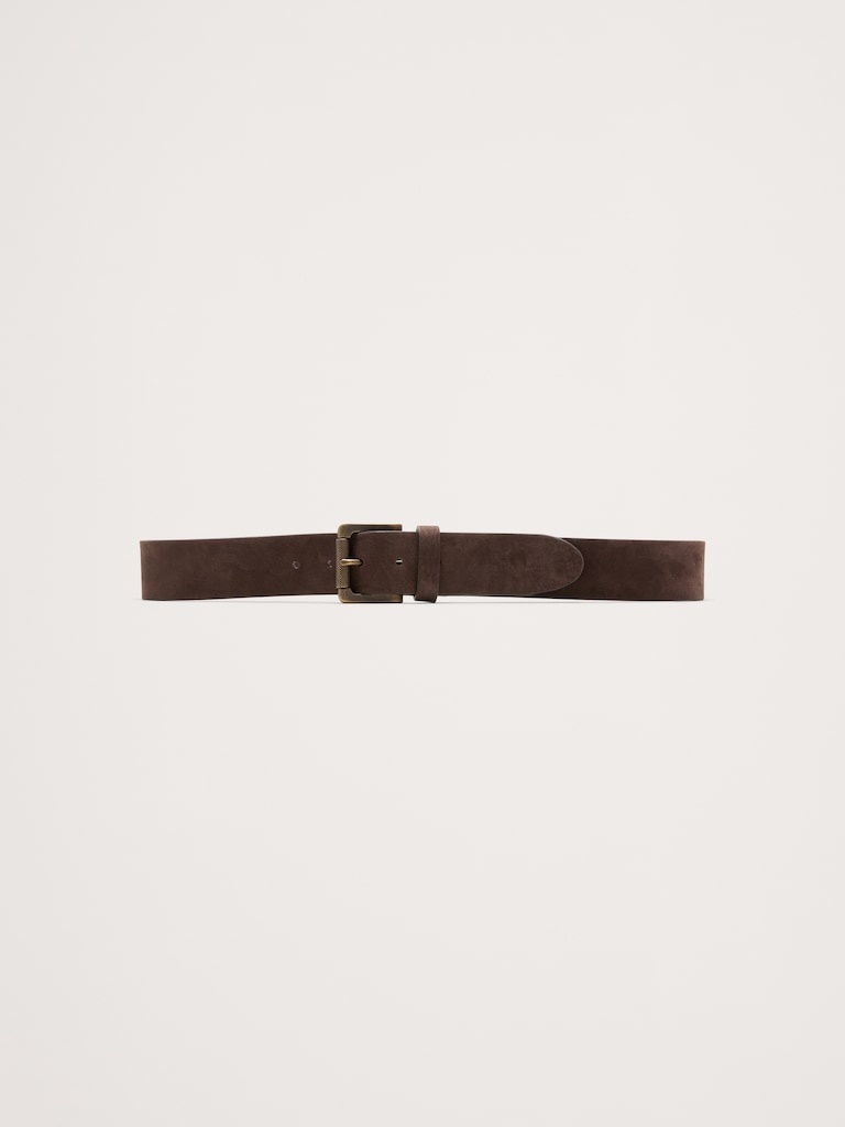 Burnished Nubuck Leather Belt