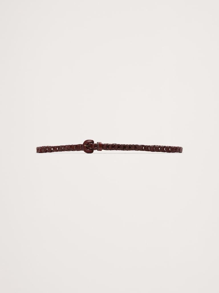 Skinny Woven Leather Belt
