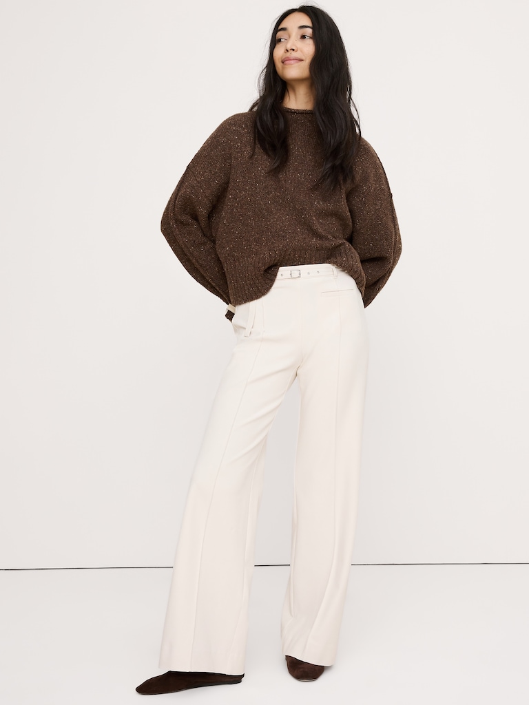 Mid-Rise Wide-Leg City Stretch Pant